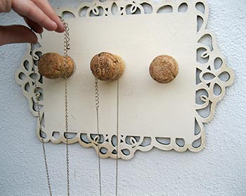 Jewelry Holder from Recycled Champagne Corks