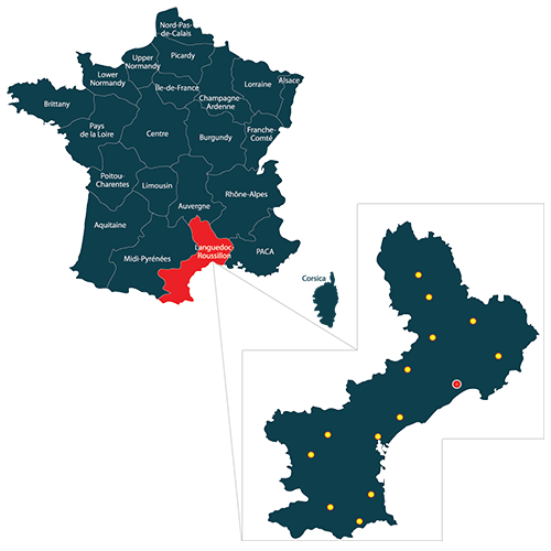 Languedoc-Roussillon map