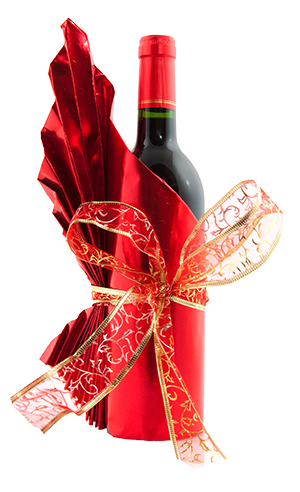 Wrapped Wine Bottle As Gift