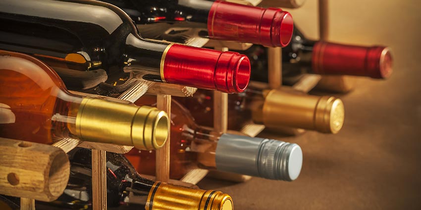 wine racks with bottles