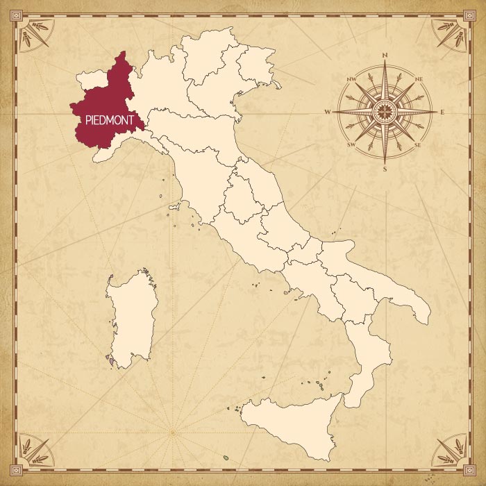 Map of Piedmont Region